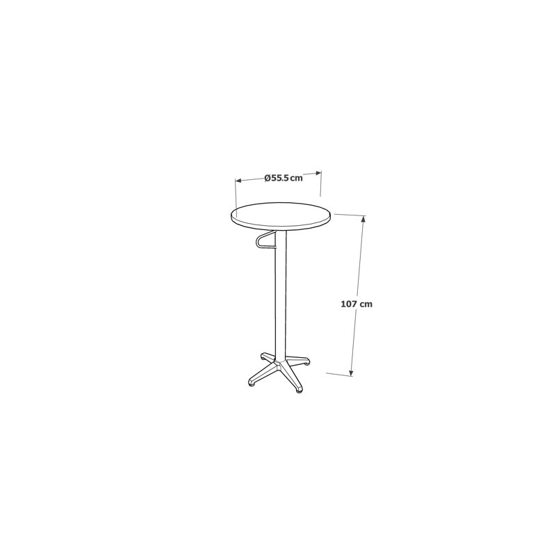 Aule Round Metal Folding Outdoor Bar Table , 55.5cm cm W 55.5cm cm D, moka