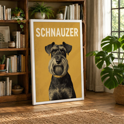 Schnauzer Portrait Modern 1 Piece Wrapped Canvas Wall Art