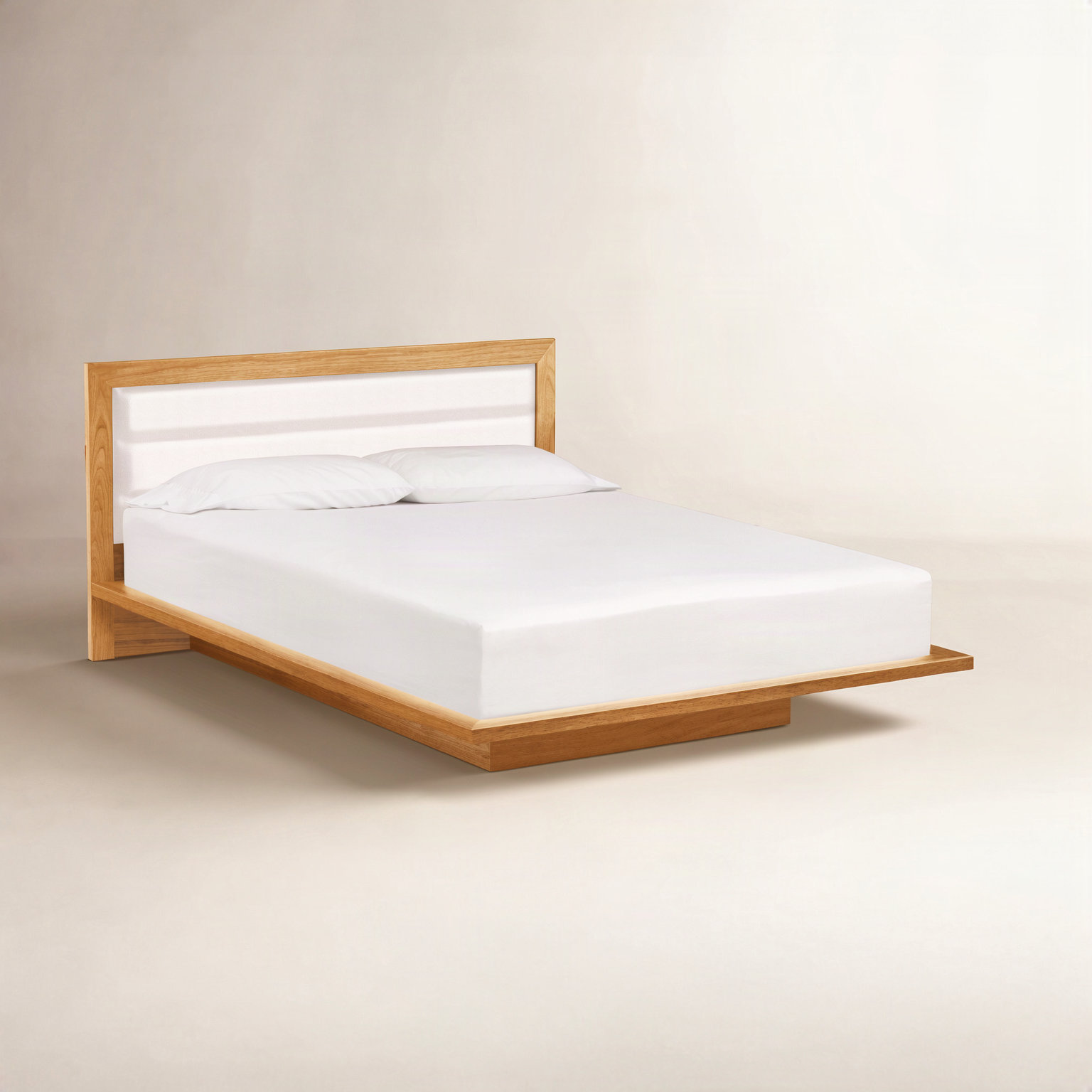Moduluxe Walnut Bed, California King, White, Natural Cherry