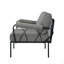 Ensemble de patio en tissu et finition noire (1 fauteuil avec accoudoirs, 1 repose-pieds) (fauteuil)-1815597880