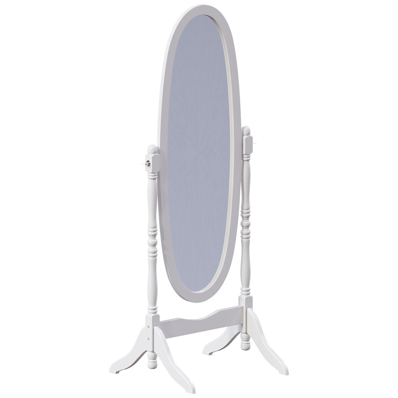 Beecroft Solid And Engineered Wood Oval Mirror, White