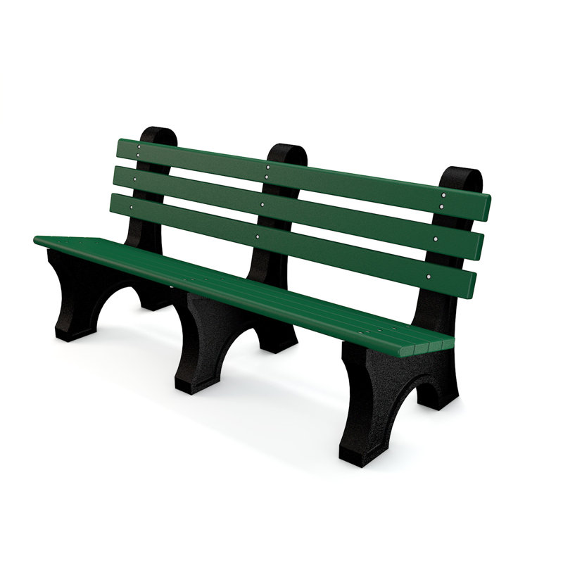 Banc de parc en plastique recyclé Wetzel, Elite, 6', Vert
