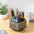 5 Compartment Solid Wood Pen Holder