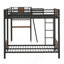 Lit superposé en L avec lit mezzanine avec bureau et tablette