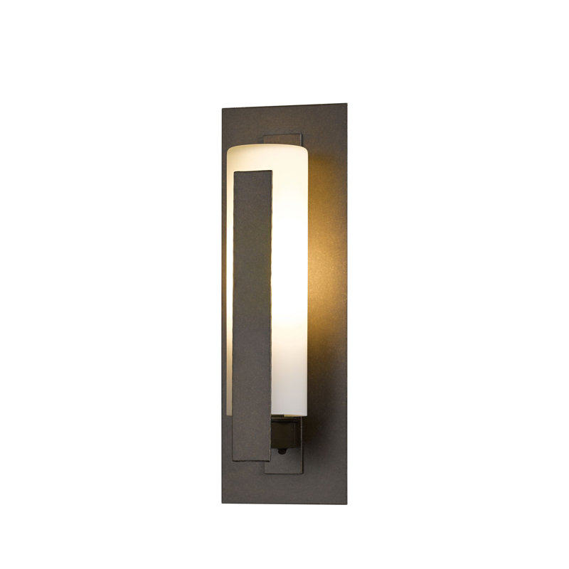 Forged Vertical Bar 1 - Bulb Outdoor Flush Mount, Natural lron, Soft Amber, 15" H X 5"  W X 4.1" D