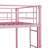 Metal Bunk Bed Pink Twin Over - Modern Bedroom Space Optimization Choice, Structure For Durability, Quiet And Resting Area, High Bearing Capacity, Safe Stair Entry, Easy Assembly With Clear Guide, No-1753023844