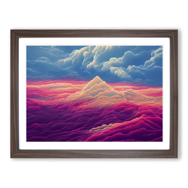 Lush Mountain - Single Picture Frame Print, Walnut, 25cm H x 34cm W x 2cm D
