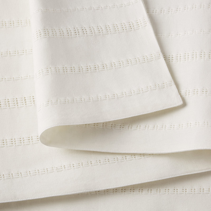 Ensemble de 4 napperons en tissu tissé réversible DRAPER James Leno Weave, blanc, 13 po x 18 po, Blanc