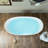 59" Freestanding Soaking Solid Surface Stone Resin Double Slipper Bathtub with Integrated Overflow and Pop-up Drain-1132125304-1132125306