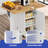 Foldablea and Drop Leaf Kitchen Island with Trash Can Storage (Trash bin not included)