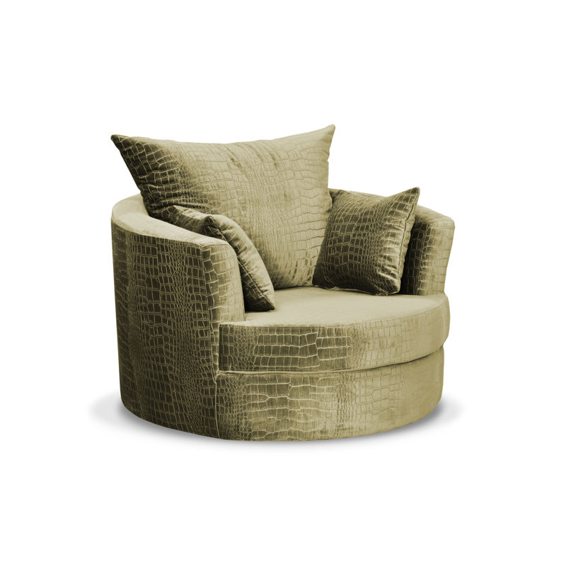 Upholstered Swivel Armchair, Gold