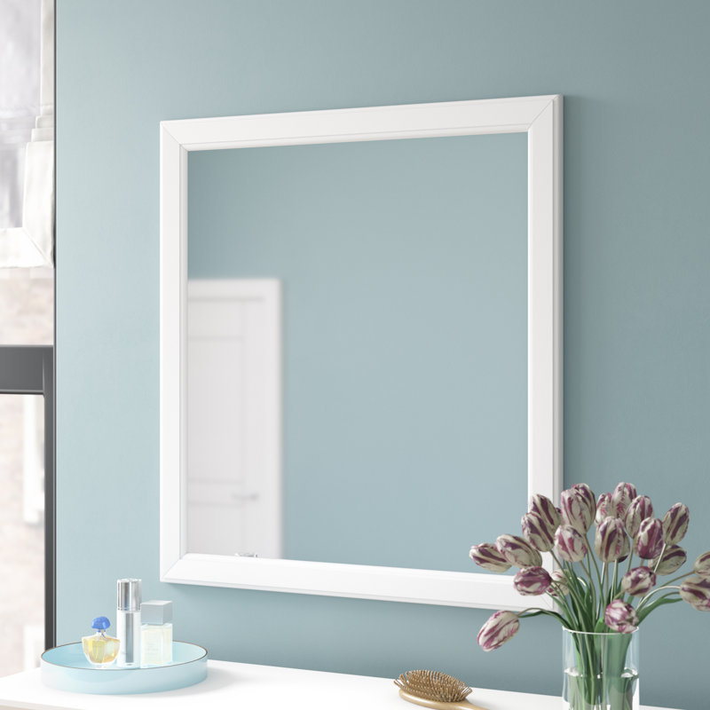 Elim Wood Wall Mirror, White
