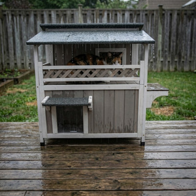 Two-storey Cat House With Balcony