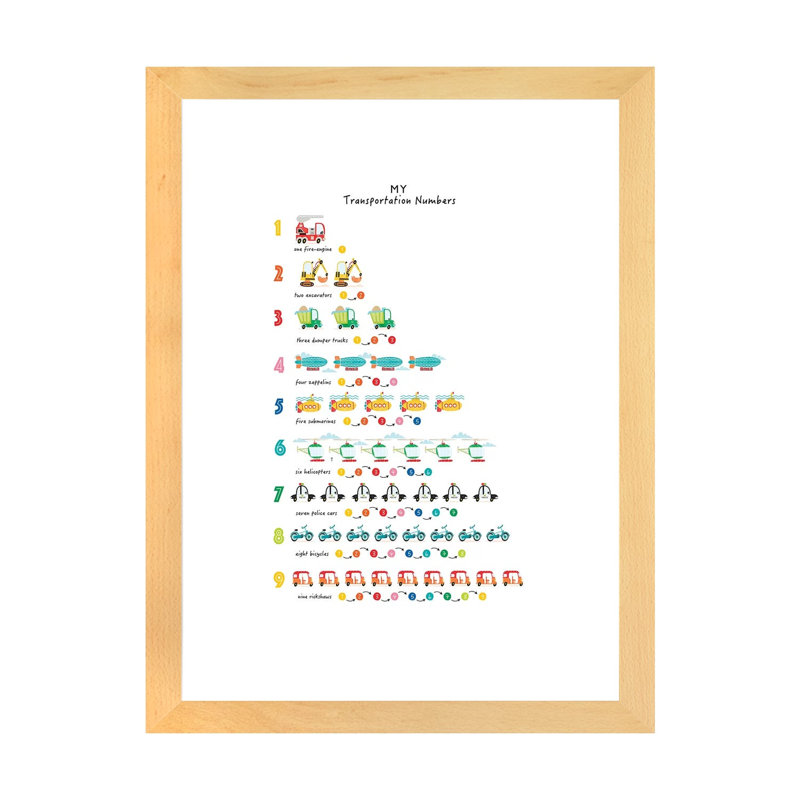 Numéros de transport - impression, Papier avec cadre beige, Blanc, H 24 po x l 16 po x P 1 po
