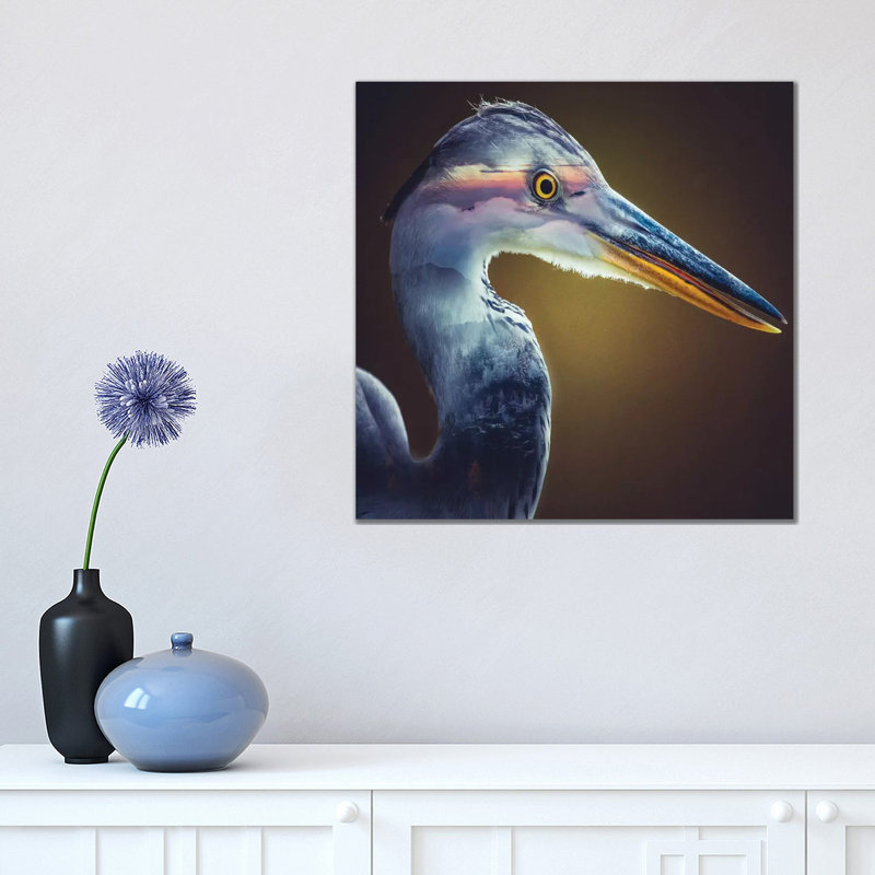 Crane by Paul Haag - Print on Canvas, 45.72 cm H x 45.72 cm W x 1.91 cm D, Wrapped Canvas