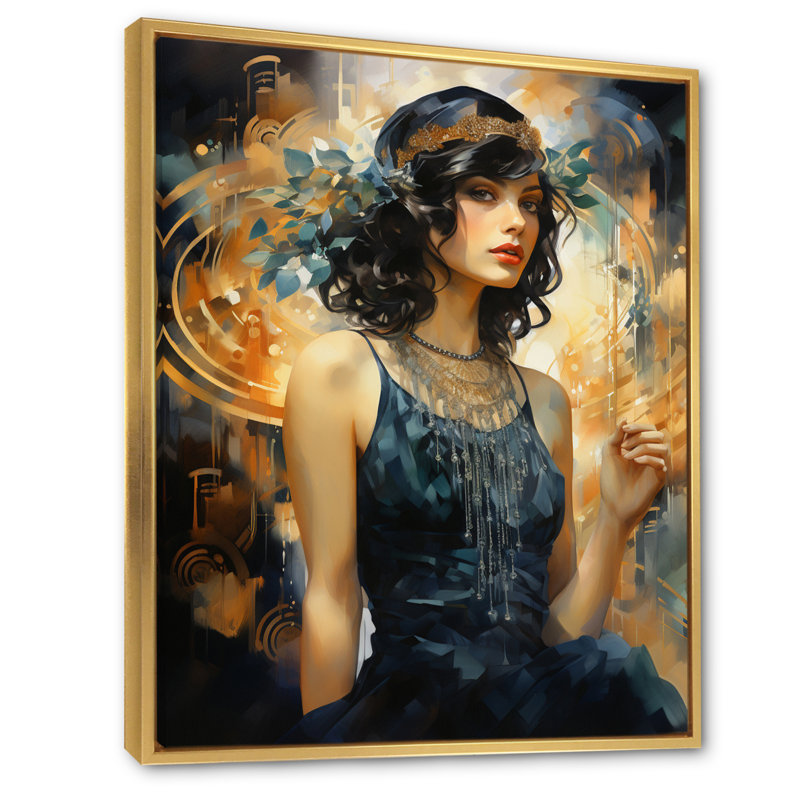 «Fashion 1920S Roaring Portrait IV», reproduction d'art sur toile, H 20 po x l 12 po x P 1 po, Or