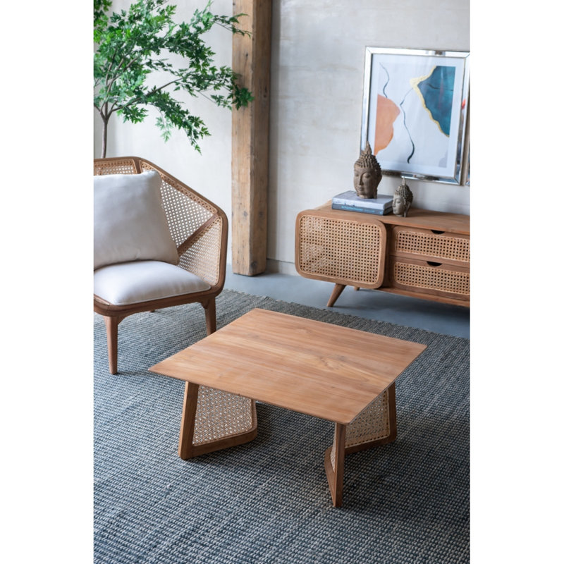 27.6X27.6X13.8" Teak Coffee Table