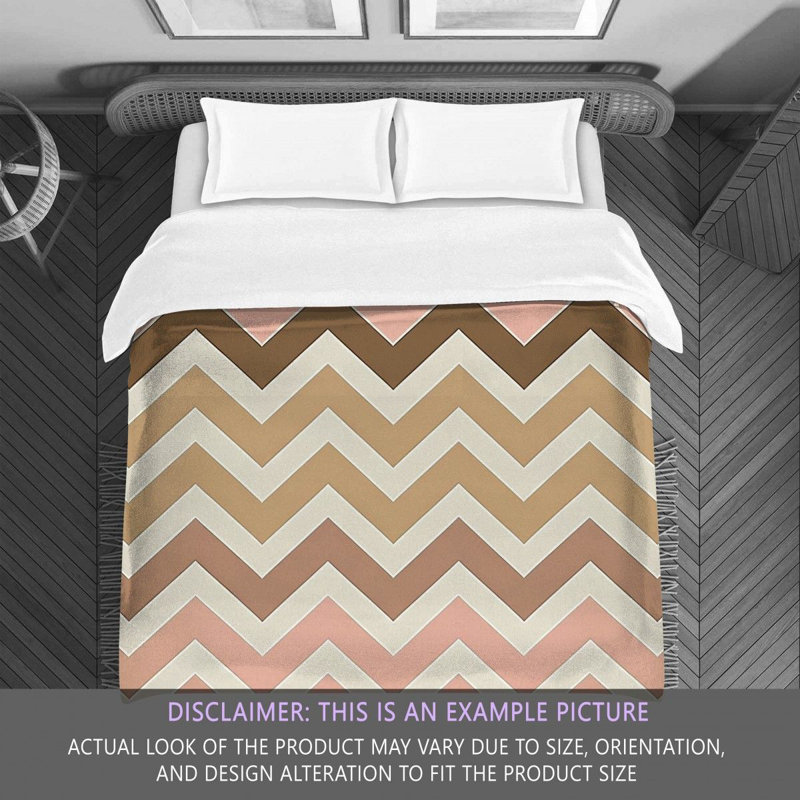 Checkered Comforter, Twin Extra Long Comforter, Brown/Pink Chevron