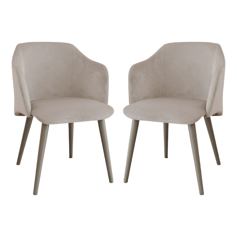 Fauteuil en velours gris Luntsford