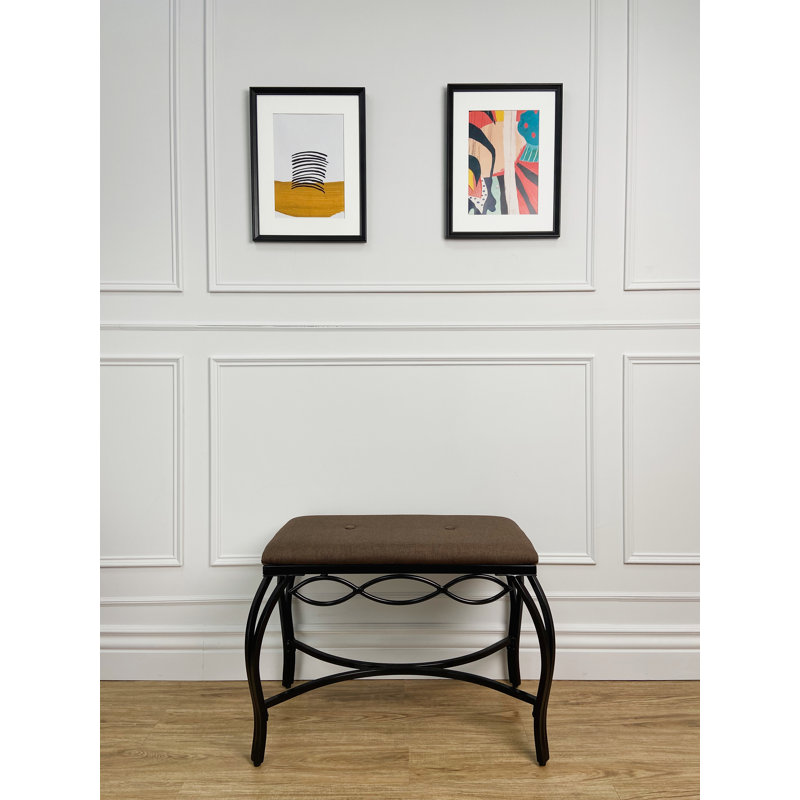 Cerro Polyester Blend Upholstered Bench, Mocha Brown