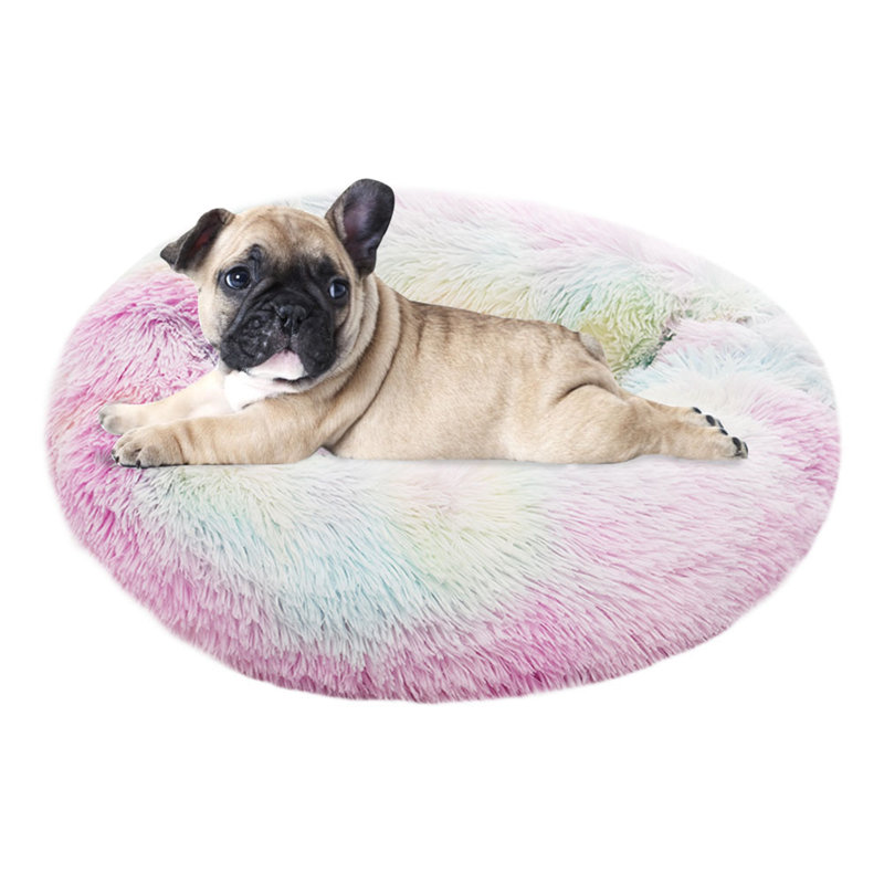 Aguilar Orthopedic Polyester Pet Bed, 60cm W x 60cm D, Pink/White
