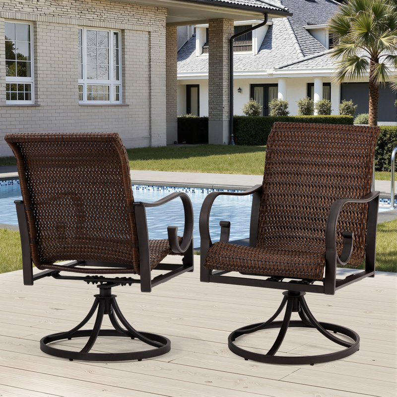 Ensemble de 2 chaises de salle à manger de patio pivotantes EROMMY (ensemble de 2)