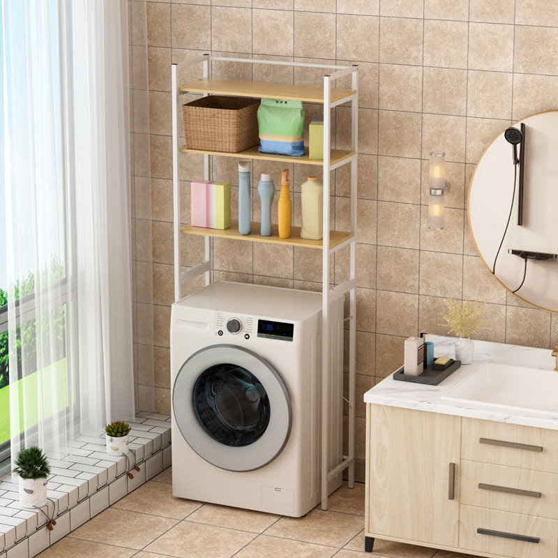 Tablettes moyennes sur laveuse et sécheuse, étagère de rangement pour salle de bain à 3 niveaux, étagère de rangement pour machine à laver, rangement pour salle de lavage et étagère de rangement