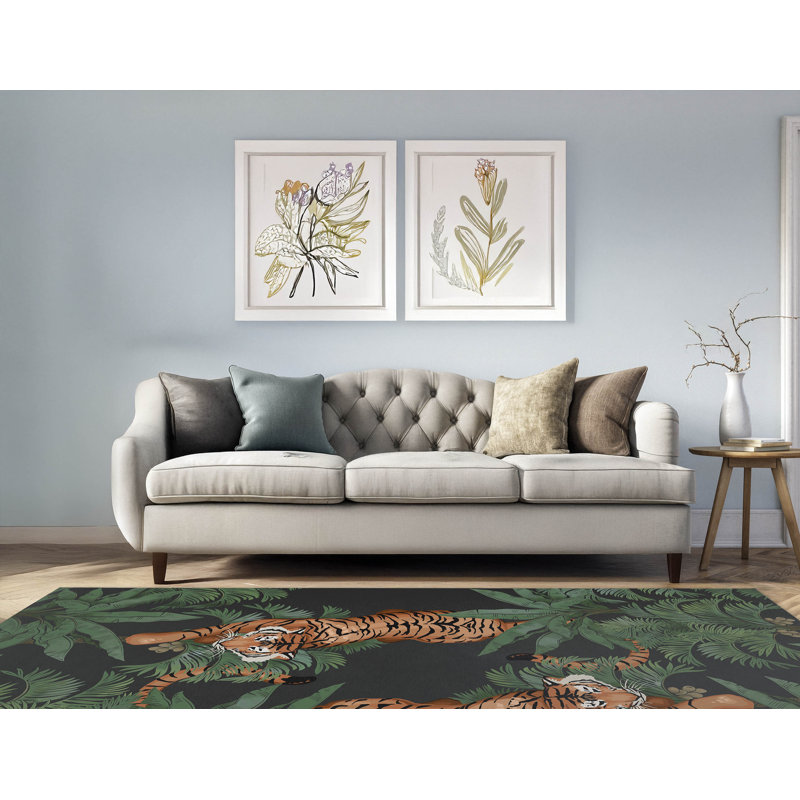 Tapis intérieur antidérapant Rumble In the Jungle, Rectangulaire 2 pi x 3 pi
