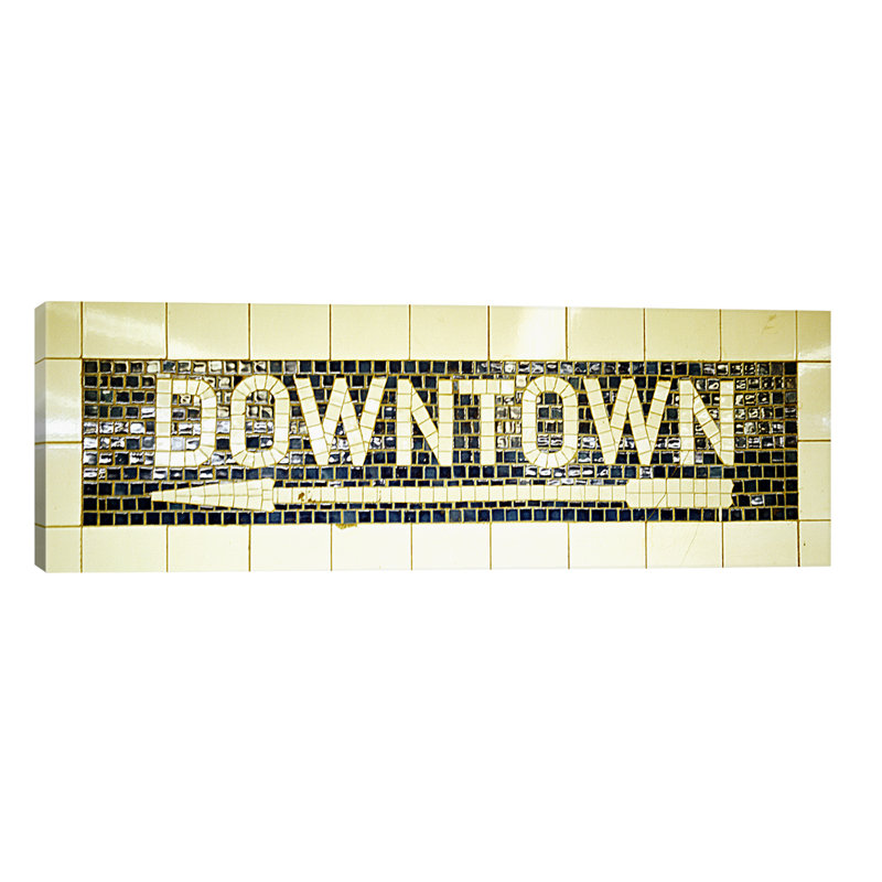 USA New York City, Subway Sign - Wrapped Canvas Panoramic Print, 152.4 cm H x 50.8 cm W x 3.175 cm D