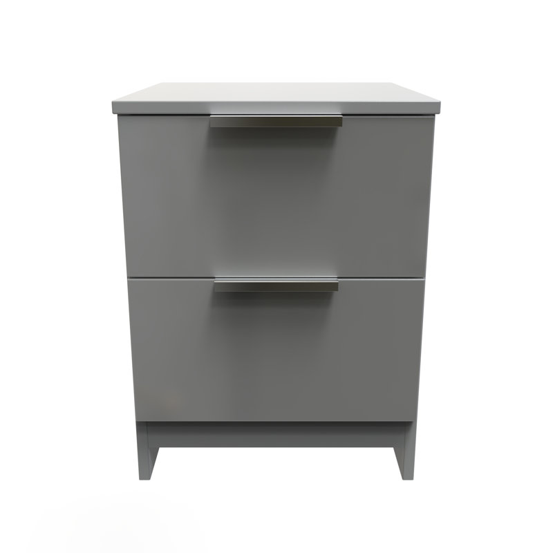 Fully Assembled Alberson 2 Drawer Bedside Table