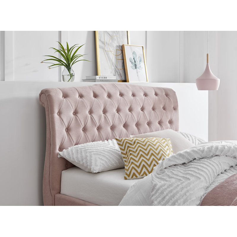Fairfield Upholstered Bed, Double (4'6), Pink