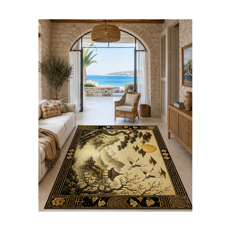 Tapis tissé à la crème Mosso, 2'4" x 3'11"