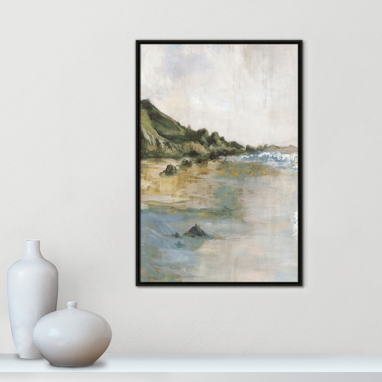 Cordoba "Tide's Edge" Print, 37.5" H x 25.5" W, Espresso