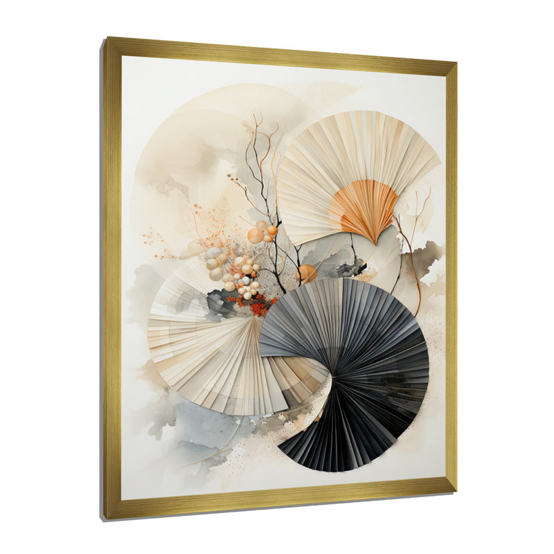 «Tanni Art Asian Seashell Sumi V», reproduction, H 32 po x l 24 po x P 1 po, Impression dorée sur toile encadrée