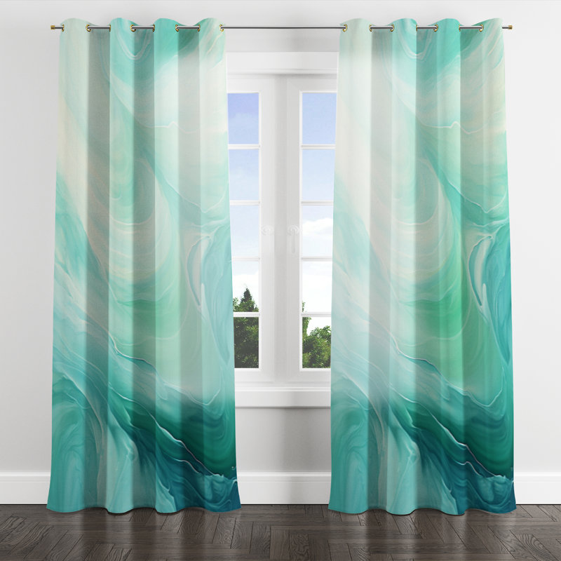 Anaely - Nautical Velvet Grommet Curtain - Room Darkening - 1 panel, 52" W x 108" L, Golden Grommets