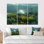 Panneaux solaires écoénergétiques jaune et vert - Ensemble de panneaux muraux solaires