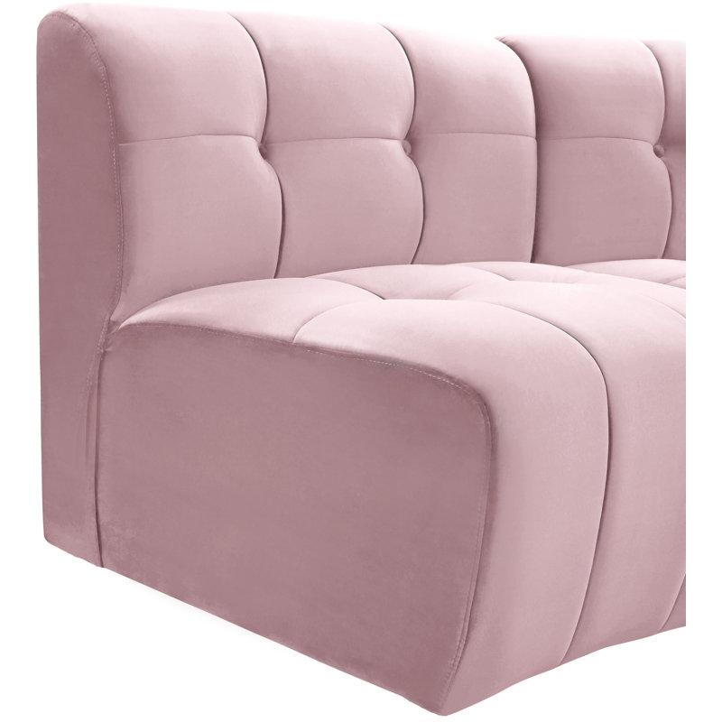 Jedson Velvet Sectional Symmetrical, Pink Velvet