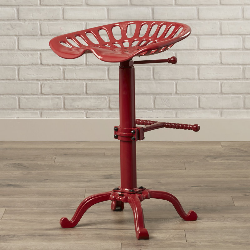 Tabouret pivotant à hauteur réglable Enos, Rouge