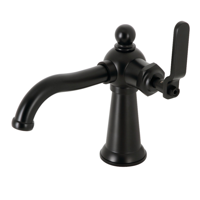 Robinet de salle de bain 1 poignée à fixation sur le comptoir à poignée simple Kingston Brass Knight, Noir mat