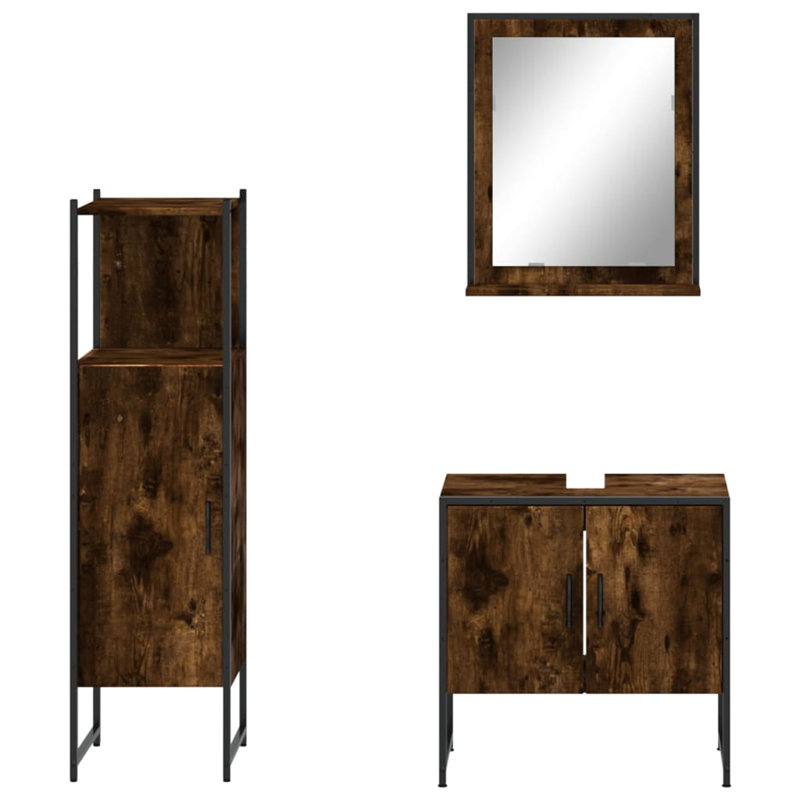Abdulwahhab Bathroom Furniture Suite, Smoked Oak