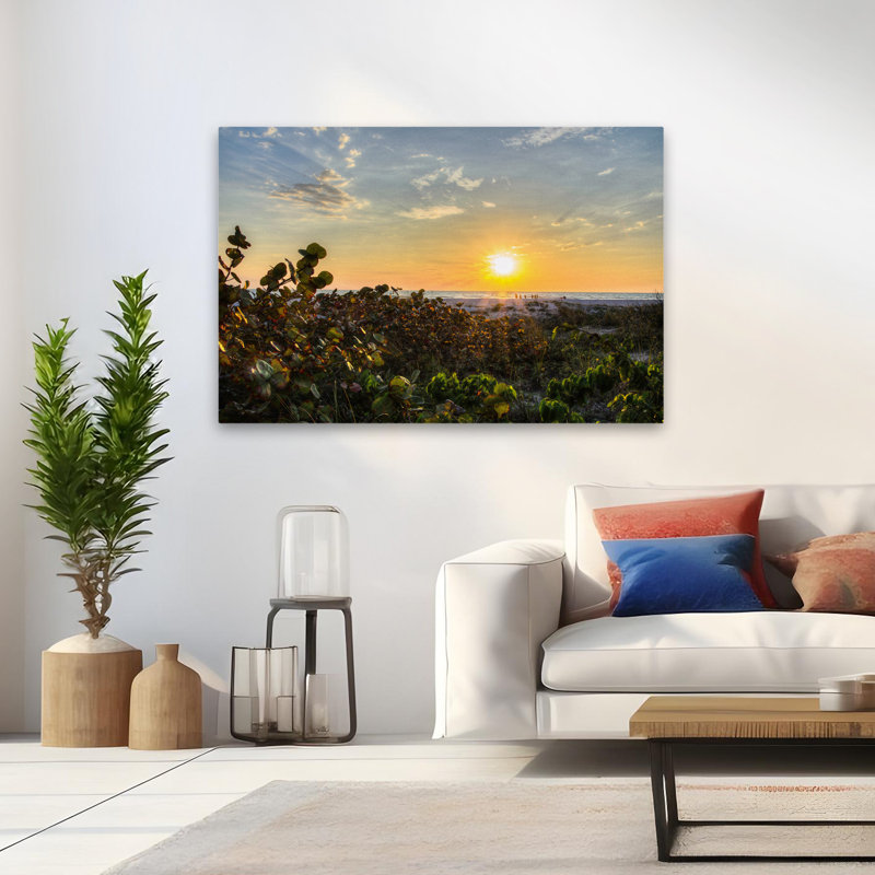 Sea Grapes At Sunset Sunrises / Sunset Art, art contemporain, H 48 po x l 32 po