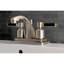 Robinet de salle de bain central à 4 poignées à 3 trous à fixation sur le comptoir avec poignée escamotable en plastique Kingston-25314050