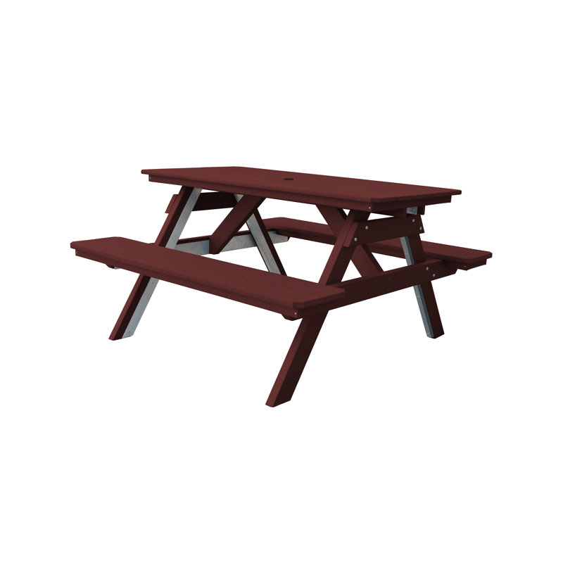 Table de pique-nique rectangulaire, Cerisier, L 55 po x L 60 po