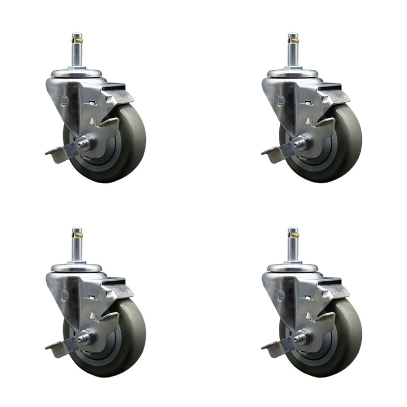 Swivel Grip Ring Stem Caster, Gray