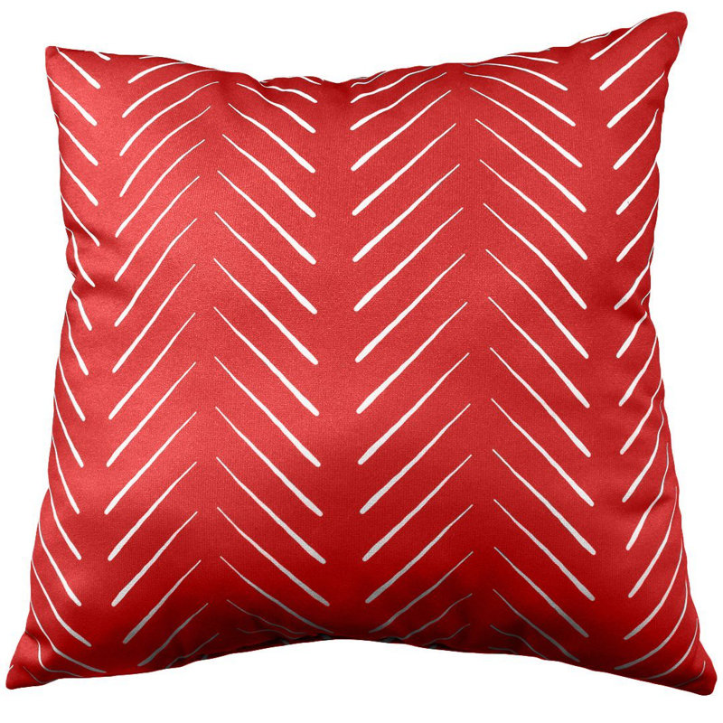 15Chevron Columns Double Sided Pillow, Red