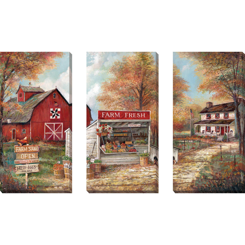"Farm Fresh", ensemble de 3 impressions sur toile