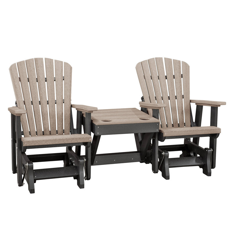 Chaise Adirondack en plastique, Bois vieilli / noir