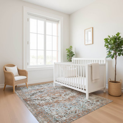 Premium Machine Washable Lubbers AMF1755 Border Rug
