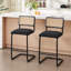 Tabouret de bar et de comptoir rembourré avec dossier en rotin Marlow-882574119-881468635-882574117