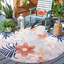 Tapis intérieur / extérieur à motif floral rose / gris Abdalah-2004133307